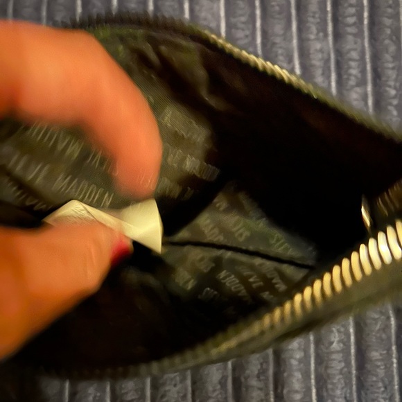 Steve Madden Black Nylon Wristlet Pouch with Logo Strap - Picture 2 of 9